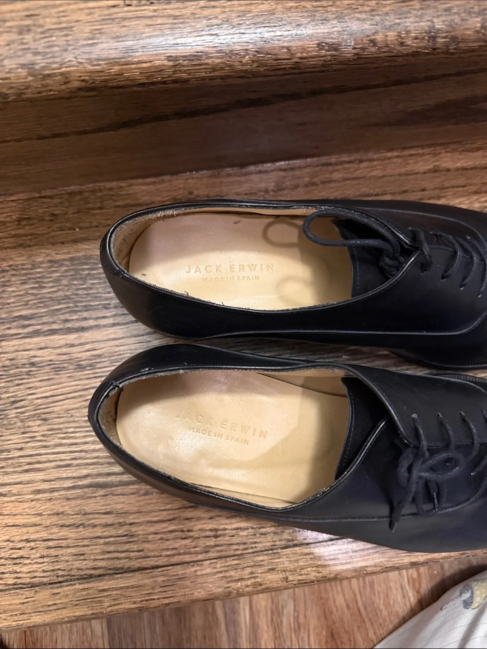 Men's Black Leather Lace-Up Dress Oxfords